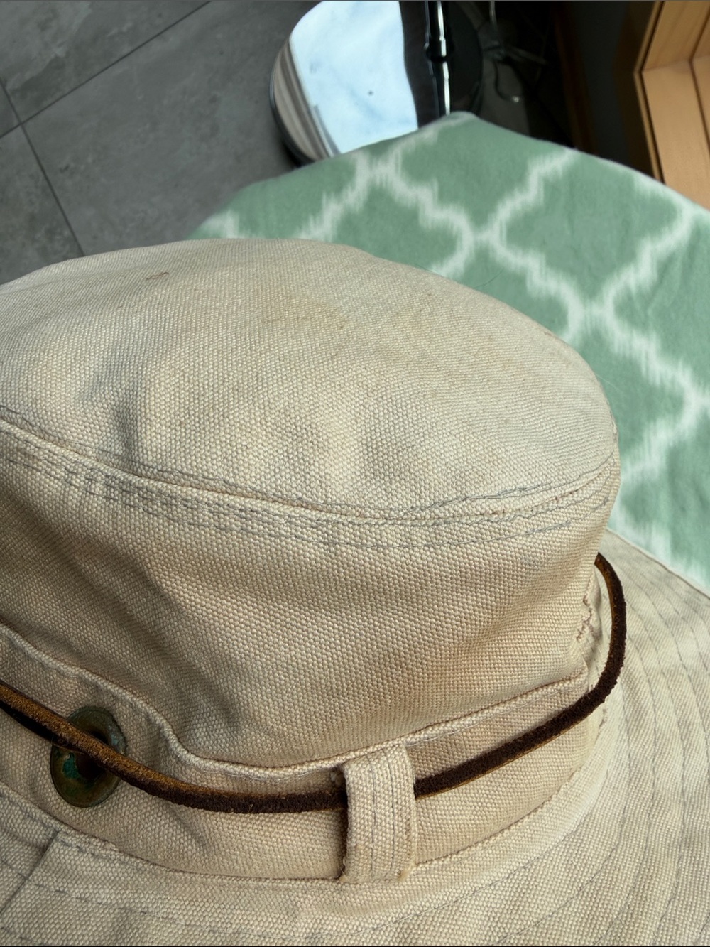 POP brand Beige Cotton Canvas Wide-Brim Outdoor Sun Hat - Picture 6 of 9